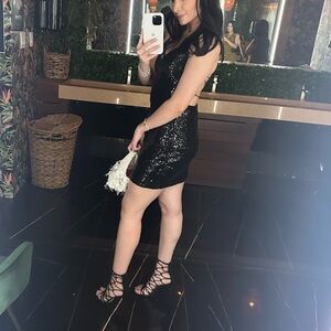 Elegant Black Sequin Dress